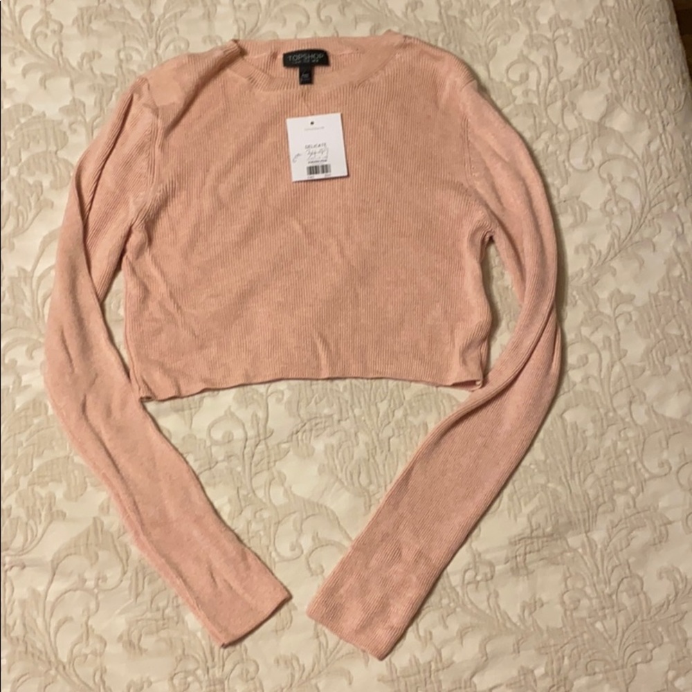 Topshop long sleeve crop top